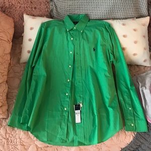 ralph lauren green dress shirt size m